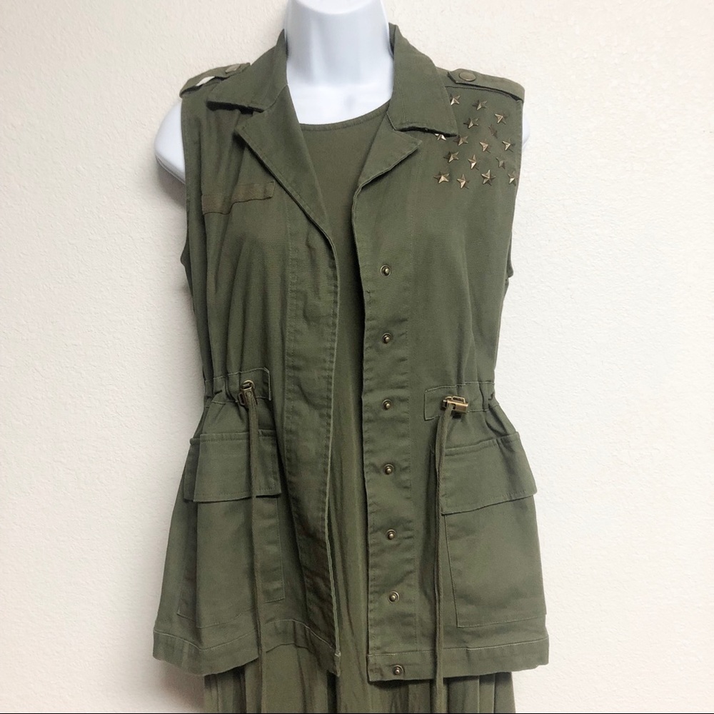 Military Style Star Studded Vest